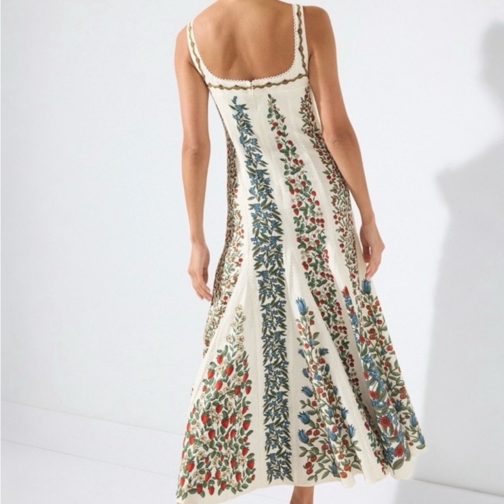 FARM RIO Cream Floral Maxi Dress with Blue & Red Accents - Picture 6 of 6
